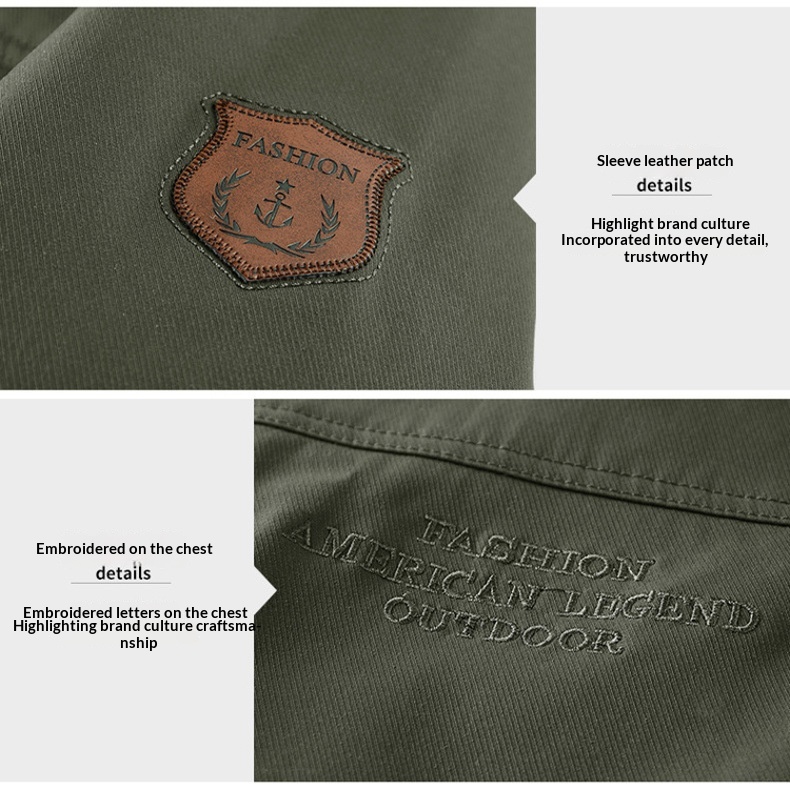 Washed Jacket For Men Fleece-lined And Thickened Lambswool Casual Style - Image 12