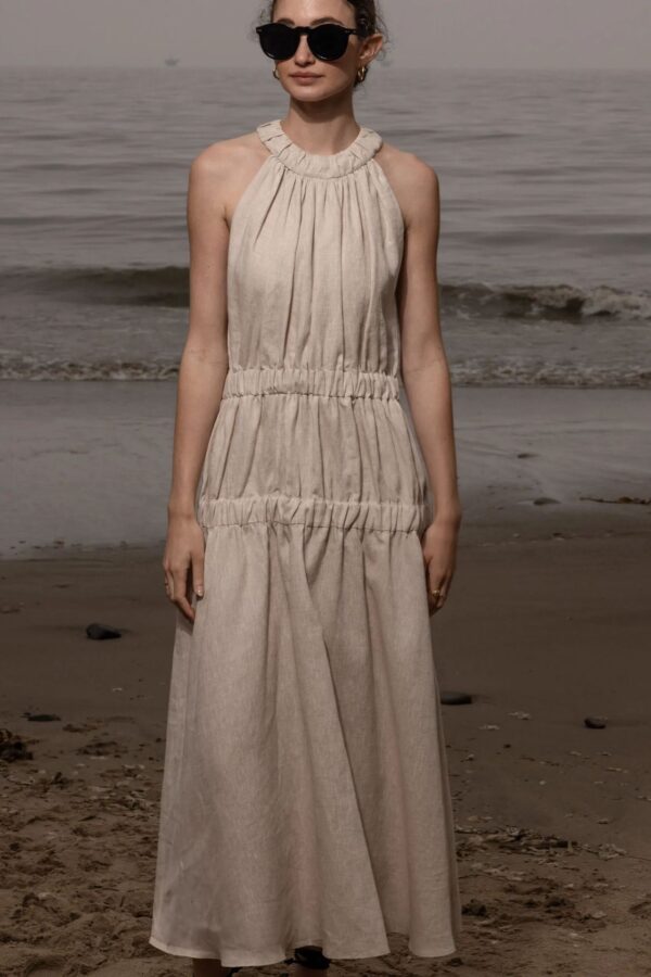 Womens Soft And Sweet Sleeveless Halterneck Casual Dress - Image 10