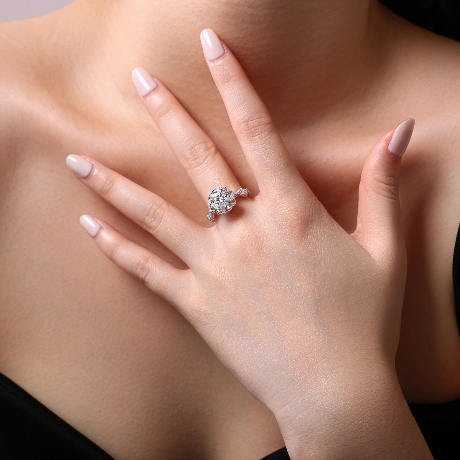 2-carat Luxury Fashion Minimalist Trend Jewelry Silver Ring Set With Top-quality Moissanite, Made Of S925 Silver With Electroplated Platinum. - Image 5