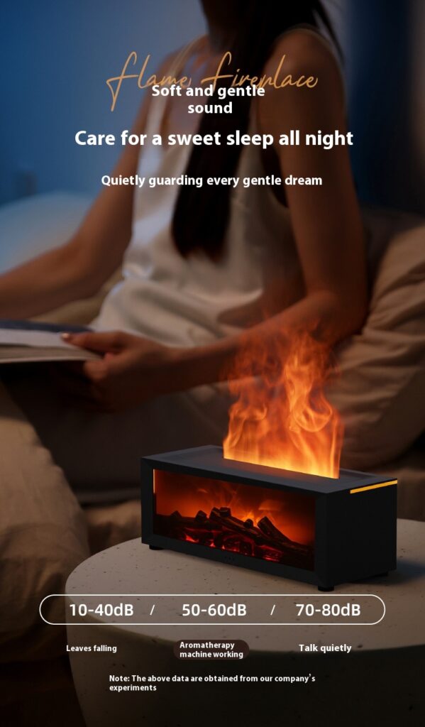 New Flame Aromatherapy Machine Colorful Essential Oil Diffuser Home Large Fog Volume Flame Humidifier 3D Flame Fireplace Machine