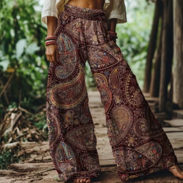 Midriff-baring Wide-leg Casual Pants - Image 3