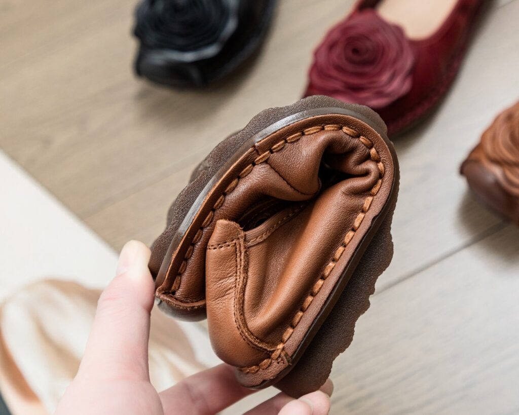 Women's Leather Low-cut Slip-on Pumps