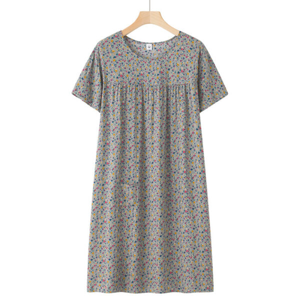 Women's Thin Loose Cotton Silk Short-Sleeve Dress - Image 5