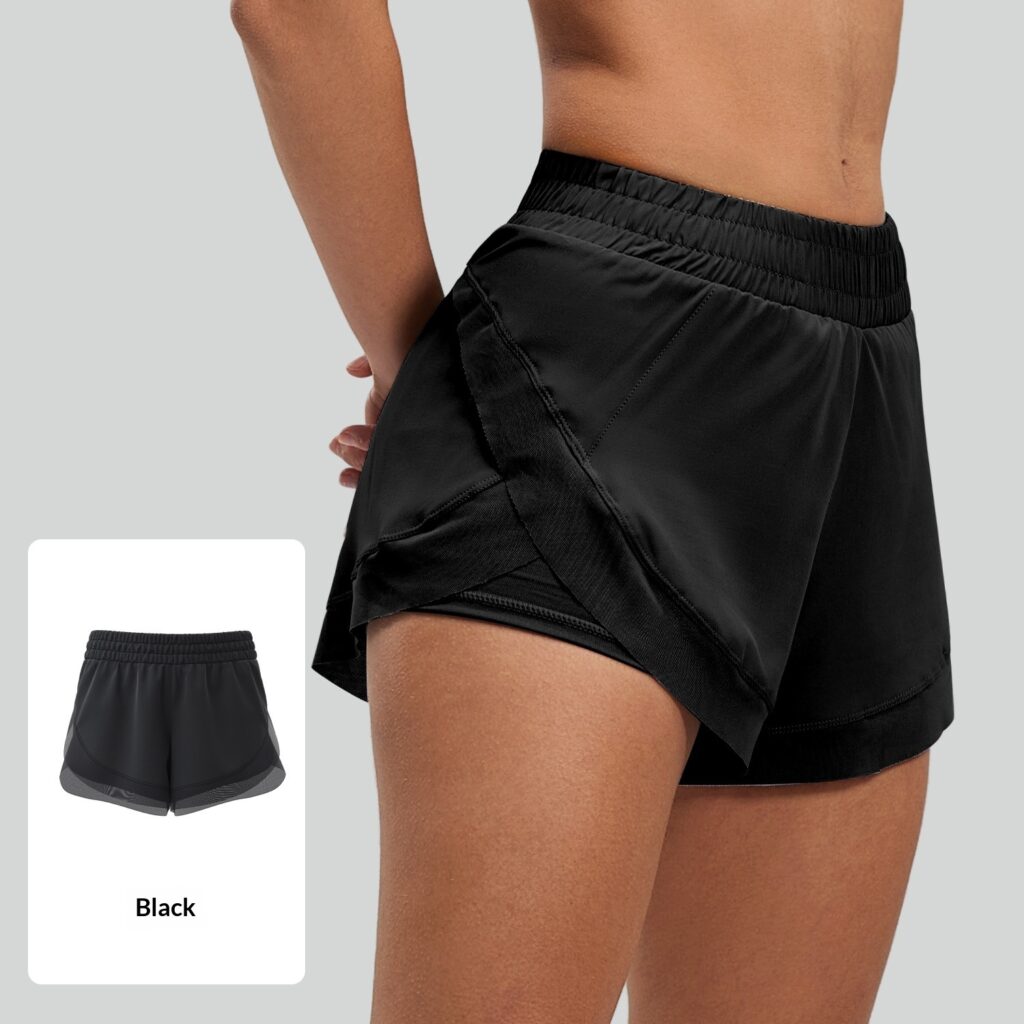 Workout Fitness Shorts, Seamless Bare-feel Yoga Shorts With Pockets
