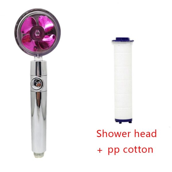 Shower Head Water Saving Flow 360 Degrees Rotating With Small Fan ABS Rain High Pressure Spray Nozzle Bathroom Accessories - Image 57