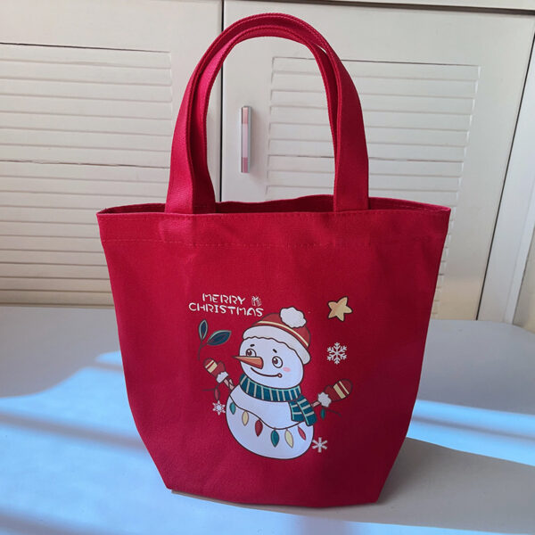 Minimally Handheld Christmas Printed Canvas Bag - Image 6