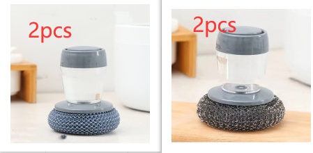 Kitchen Soap Dispensing Palm Brush Cleaner Push-type Brush Kitchen Detergent Tools - Image 12