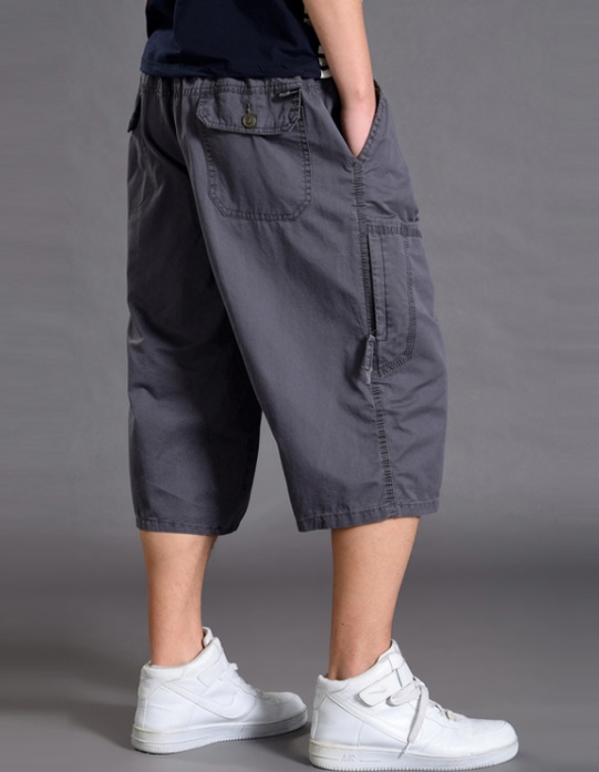 Sports Cropped Trousers Men's Loose Shorts Plus Fat Plus Size Fat Guy Casual Thin 7-point Overalls - Image 54