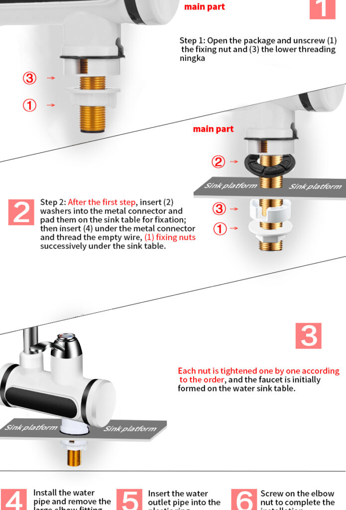 Kitchen Electric Water Tap  Water Heater Temperature Display Cold Heating Faucet Hot Water Faucet Heater