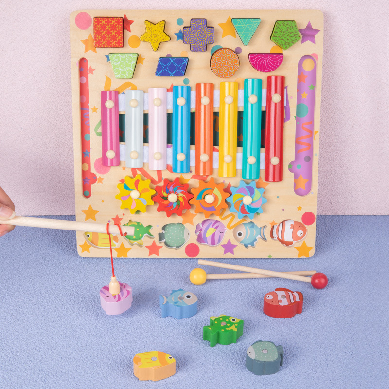 Baby Busy Board Diy Accessories Fruit Games Wooden Toys - Image 1