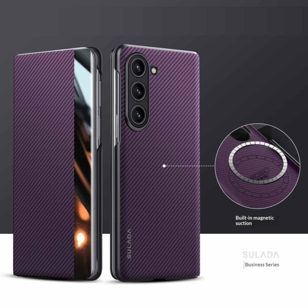 Carbon-fiber Leather Flip Case With Magnetic Card Slots For Phones - Image 37