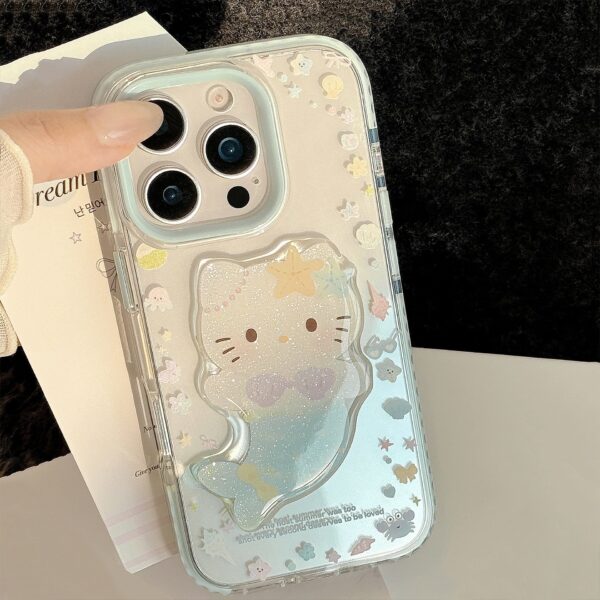 Seaside Cartoon Phone Case With A Mermaid Stand - Image 5