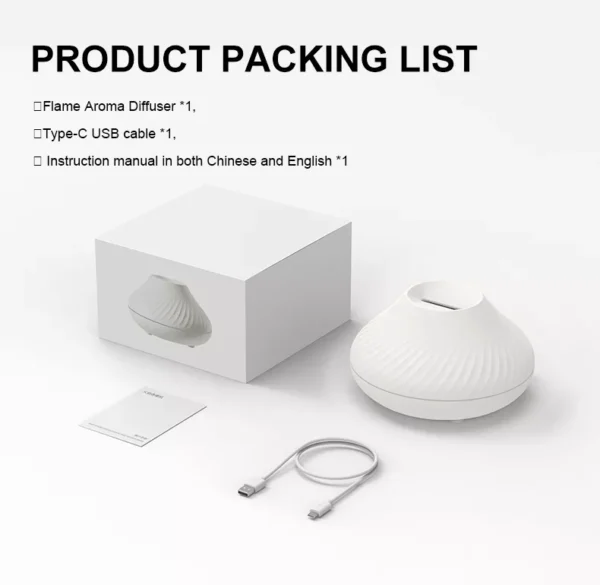 Newest RGB Flame Aroma Diffuser 130Ml 3d Colorful Flame Humidifier Fire Volcano Diffuser Flame - Image 13