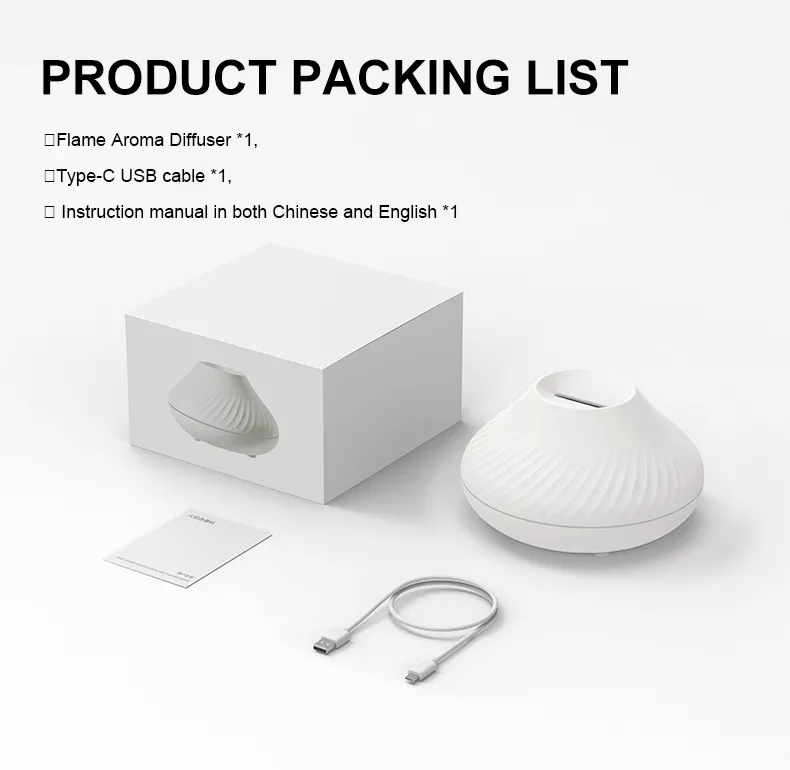 Newest RGB Flame Aroma Diffuser 130Ml 3d Colorful Flame Humidifier Fire Volcano Diffuser Flame - Image 13