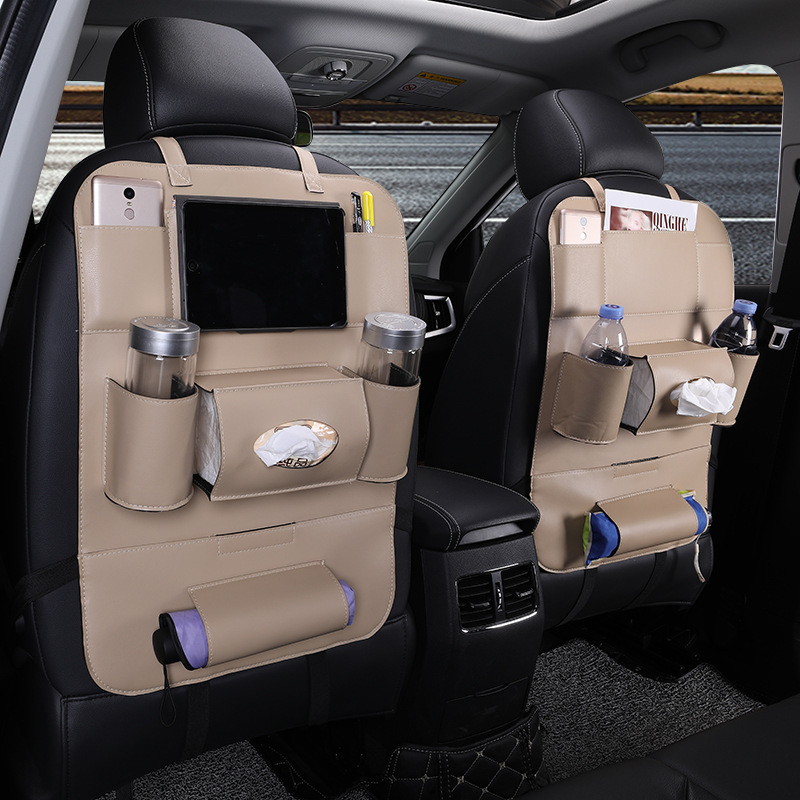 Car Interior Supplies Multifunctional Seat Back Leather Folding - Image 4