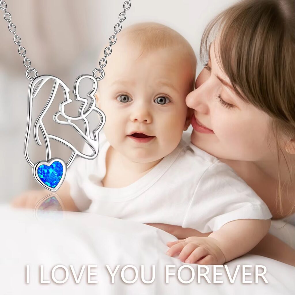 S925 Silver Mothers Day Heart-shaped Hollow All-Match Parent-Child Necklace