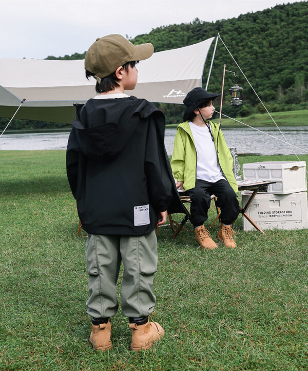 Hooded Windproof Outdoor Jacket For Older Children - Image 11