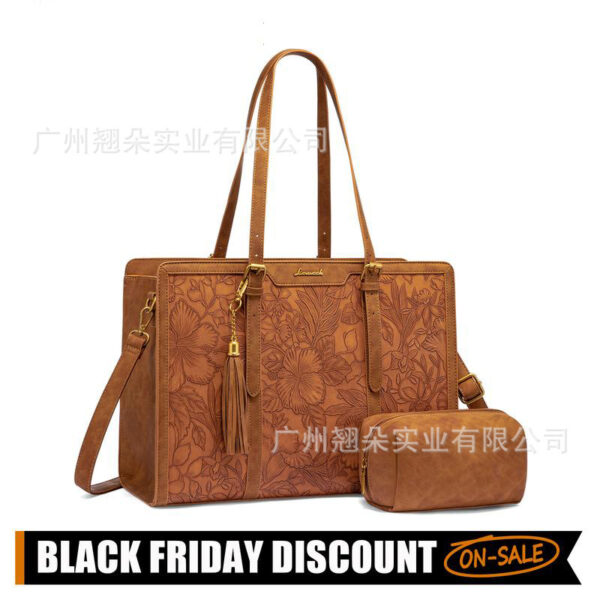 Women's Laptop Bag Vintage Leather Large Capacity - Image 4