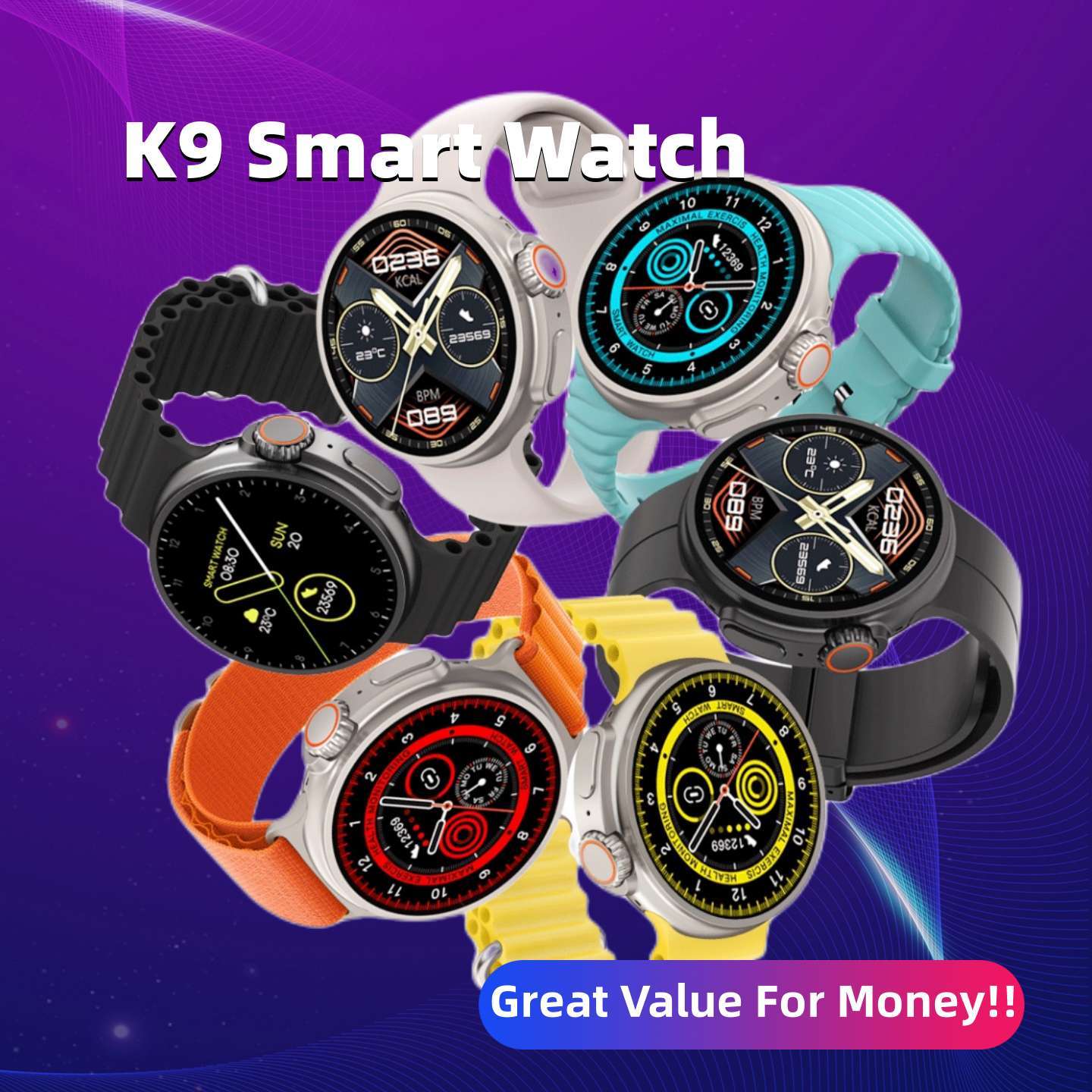 New K9 Smart Watch 1.39 Round Screen Encoder True Screw Clip Wireless Charging NFC Offline And Payment Function - Image 1