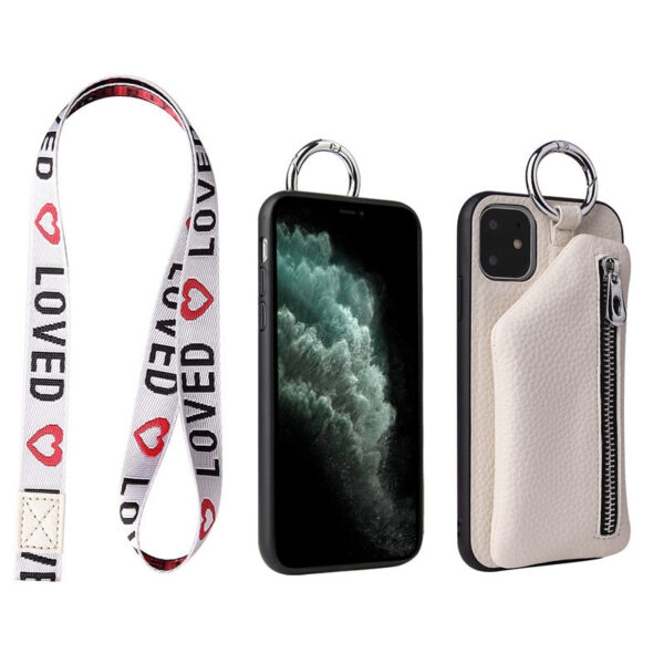 PU Leather Strap Cord Coin Purse Phone Cases Crossbody Neck Lanyard Wallet Cover - Image 64