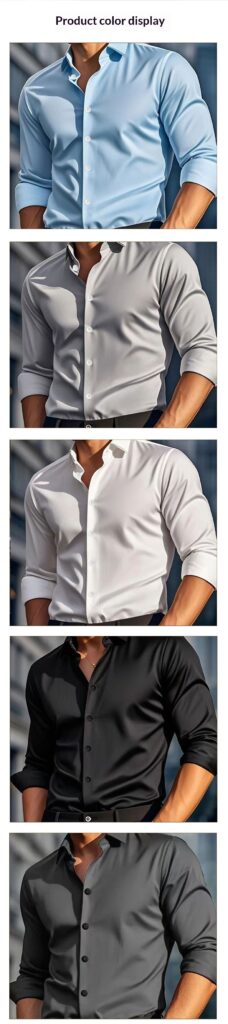 Men's Casual Solid Color Long-Sleeve Shirt