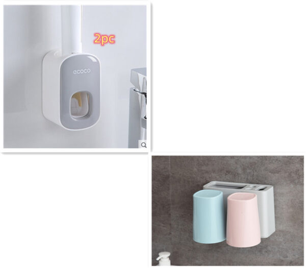 Wall Mounted Automatic Toothpaste Holder Bathroom Accessories Set Dispenser - Image 33