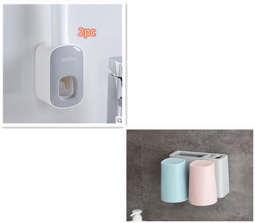 Wall Mounted Automatic Toothpaste Holder Bathroom Accessories Set Dispenser - Image 33
