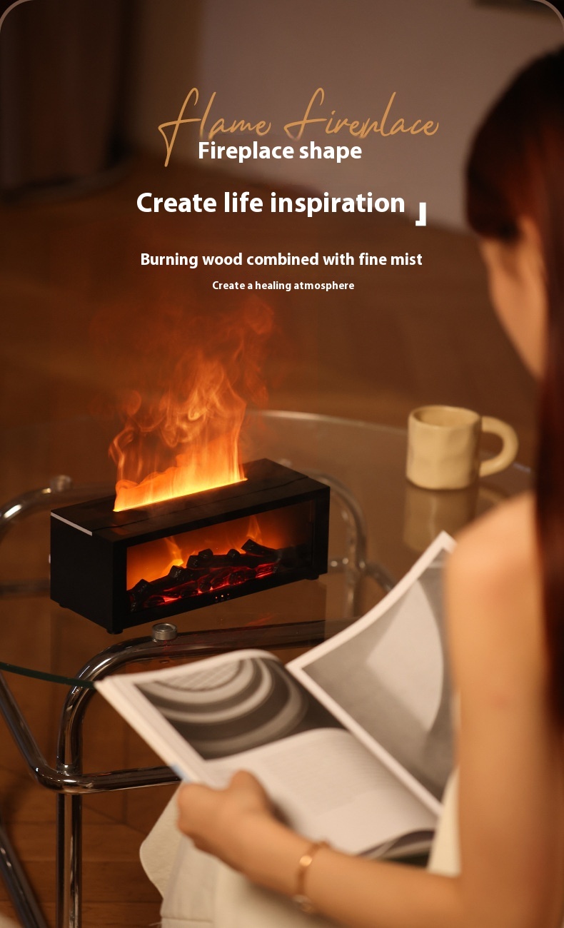 New Flame Aromatherapy Machine Colorful Essential Oil Diffuser Home Large Fog Volume Flame Humidifier 3D Flame Fireplace Machine - Image 15
