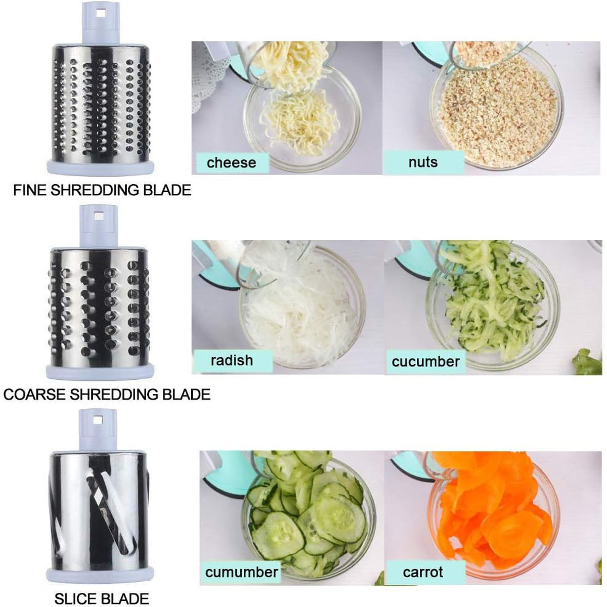 Manual Kitchen Accessories Multifunctional Round Mandoline Potato Slicer Vegetable Cutter Slicer Cheese Kitchen Gadgets - Image 9