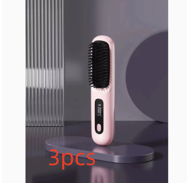 2 In 1 Straight Hair Comb Wireless Hair Straightener Brush Hair Fast Heating Portable Hot Curler USB Charging - Image 34
