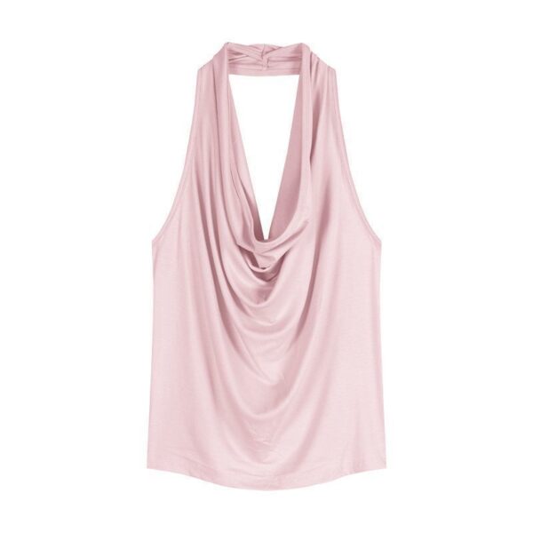 Red Backless Slash-Neck Sleeveless Tank Top Women's Summer - Image 7