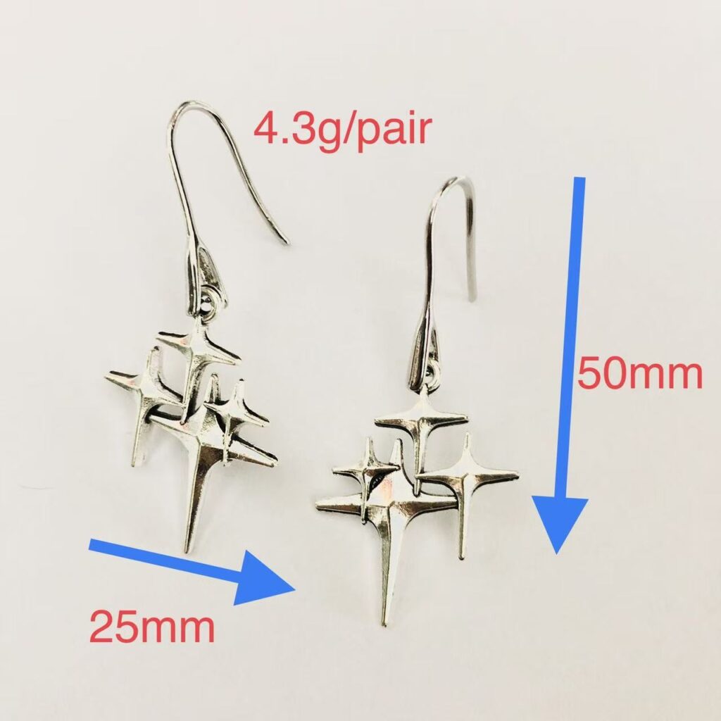Unique Irregular Silver Copper Womens Instagram-Style High-End Earrings