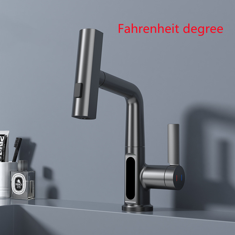 Intelligent Digital Display Faucet Pull-out Basin Faucet Temperature Digital Display Rotation - Image 13