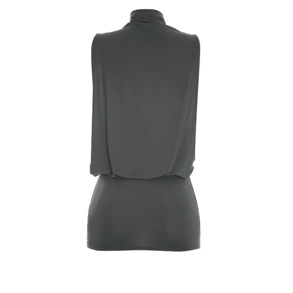 Simple And Elegant Sleeveless Turtleneck Mini Dress For Women - Image 11