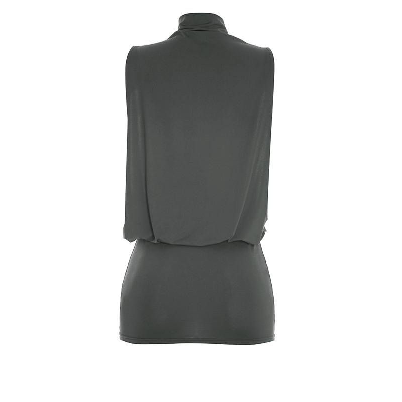 Simple And Elegant Sleeveless Turtleneck Mini Dress For Women - Image 11