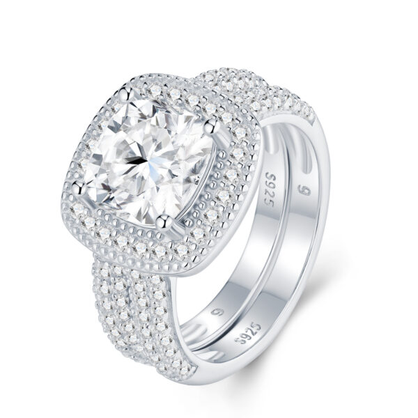 Engraved With Top-quality Moissanite, This Luxurious And Fashionable Minimalist Jewelry Set Features Exquisite Silver Accessories For Ladies. Made Of S925 Silver With Electroplated Platinum. - Image 9