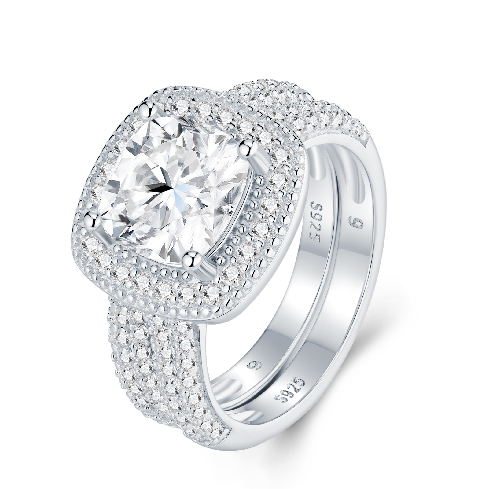 Engraved With Top-quality Moissanite, This Luxurious And Fashionable Minimalist Jewelry Set Features Exquisite Silver Accessories For Ladies. Made Of S925 Silver With Electroplated Platinum. - Image 10