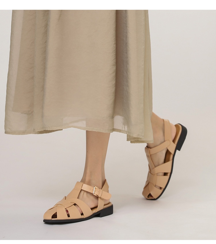 Baotou Woven Piggyback Strap Vintage Sandals New Style - Image 17
