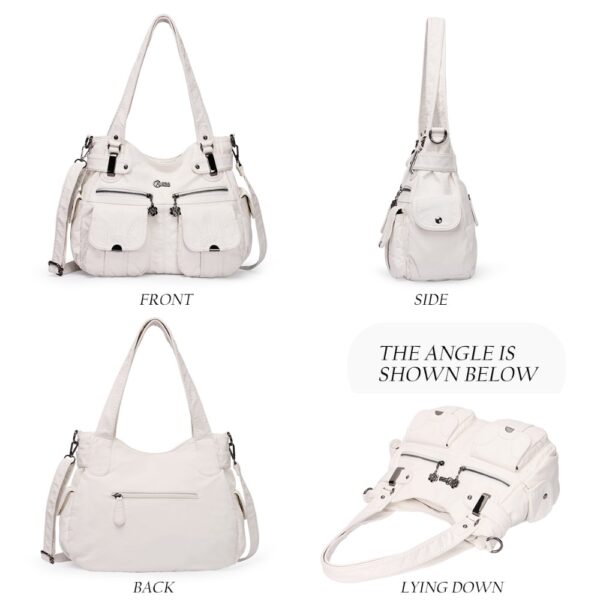 Fashion Ladies Soft Leather Portable Messenger Bag Crossbody Bags For Women Zipper Pocket Soft Casual Tote - Image 17