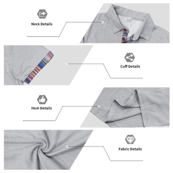 Men's Casual Lapel Contrast-color Polo Shirt Short-sleeve Polo Tee - Image 14