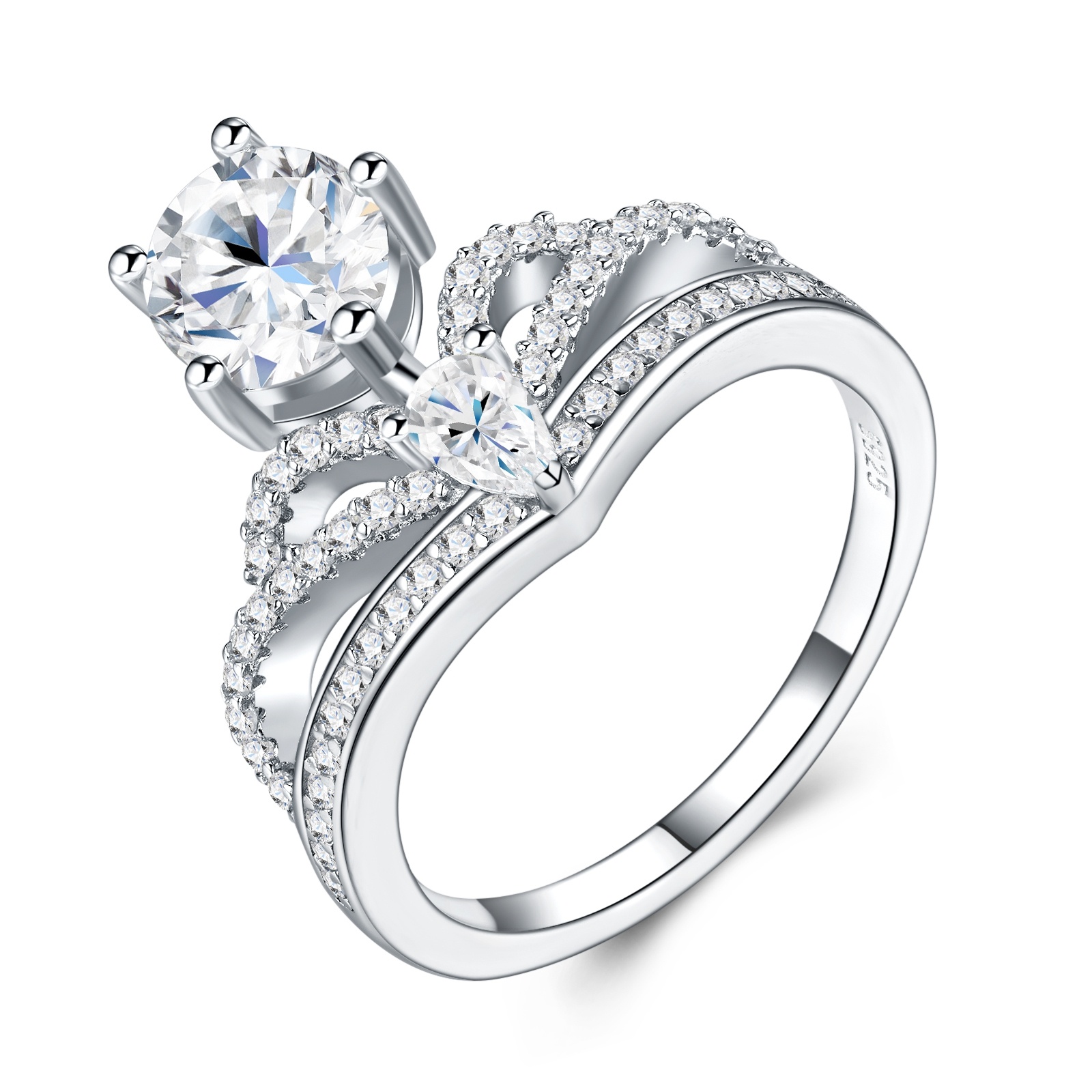 1-carat Luxury Fashion Minimalist Trend Jewelry With Top-quality Morganite. Silver Ring For Ladies. S925 Silver Electroplated With Platinum. - Image 1