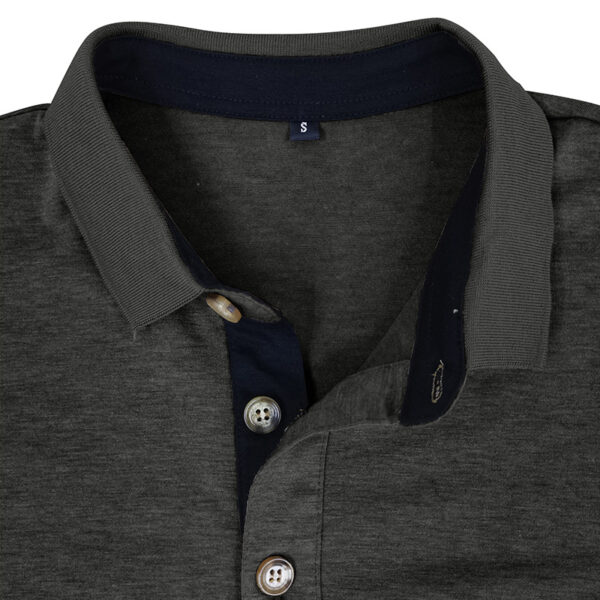 Mens Long-sleeve Lapel T-shirt Winter Base Layer Top - Image 17