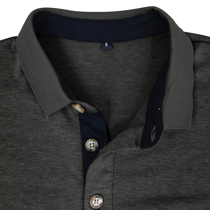Mens Long-sleeve Lapel T-shirt Winter Base Layer Top - Image 17