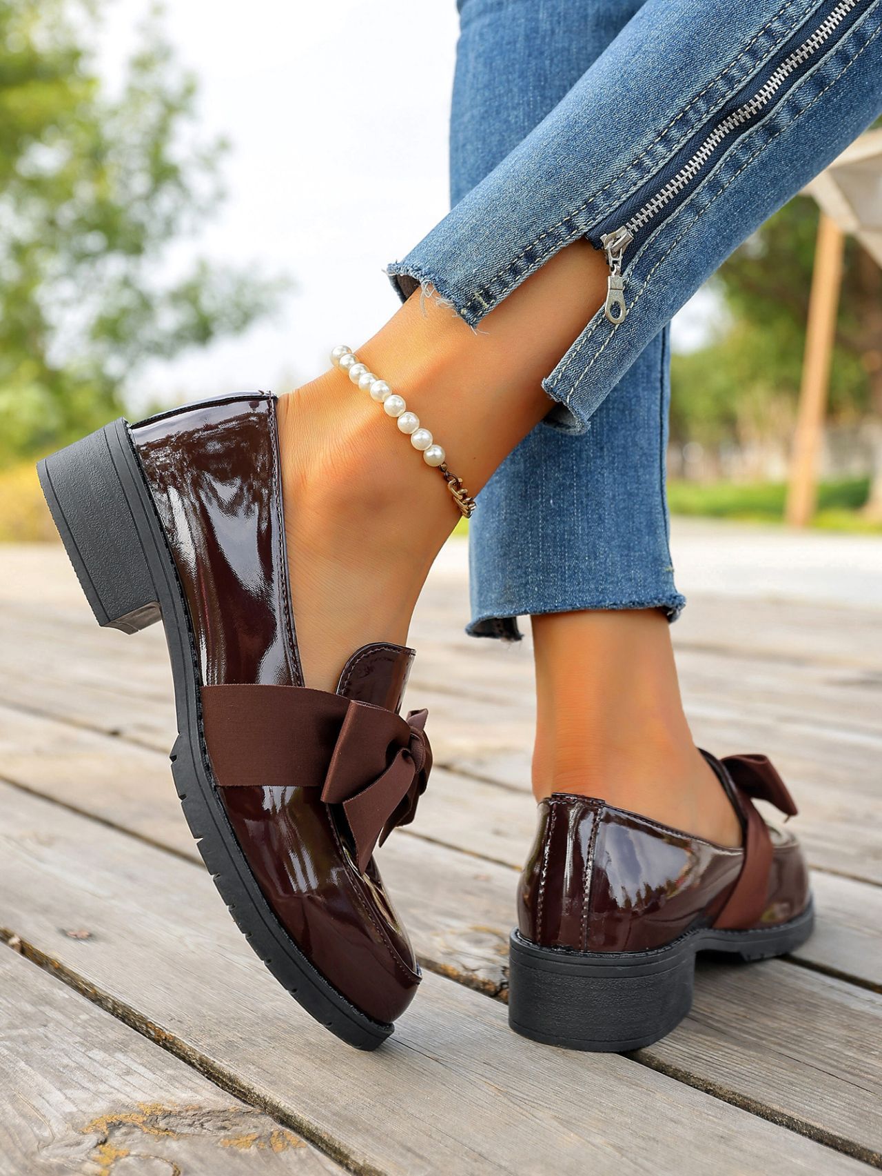 Plus-size Bow-knot Slip-on Loafers For Women - Image 20