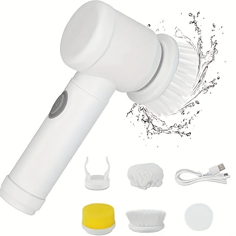 1pc Electric Spin Cleaning Brush,USB Rechargeable Handheld Kitch Cleaner Coldless Rotary Brush, Power Brush Bathroom Rechargeable Brush, Automatic Rotary Power Cleaning Brush For Cleaning - Image 11
