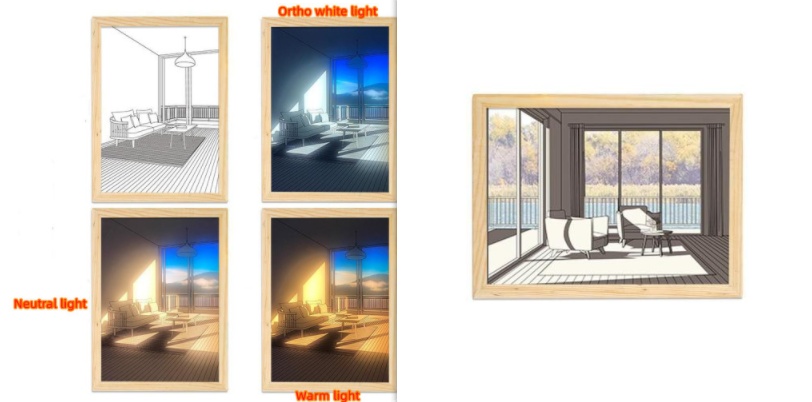 Illuminated Picture LED Decorative Light Painting Bedside Picture Style Creative Modern Simulate Sunshine Drawing Night Light Gift - Image 23