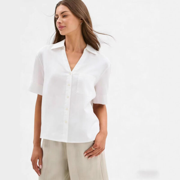 Summer Thin Figure-flattering Casual Faux Linen Top - Image 9