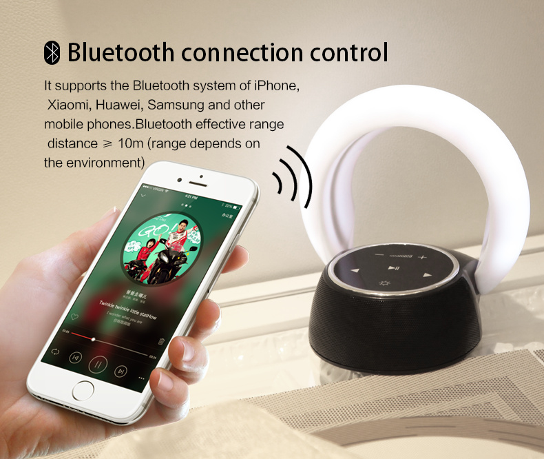 Creative Bluetooth Subwoofer Stereo Speaker LED Desk Lamp Stepless Dimming Folding Touch Atmosphere Night Light - Image 24