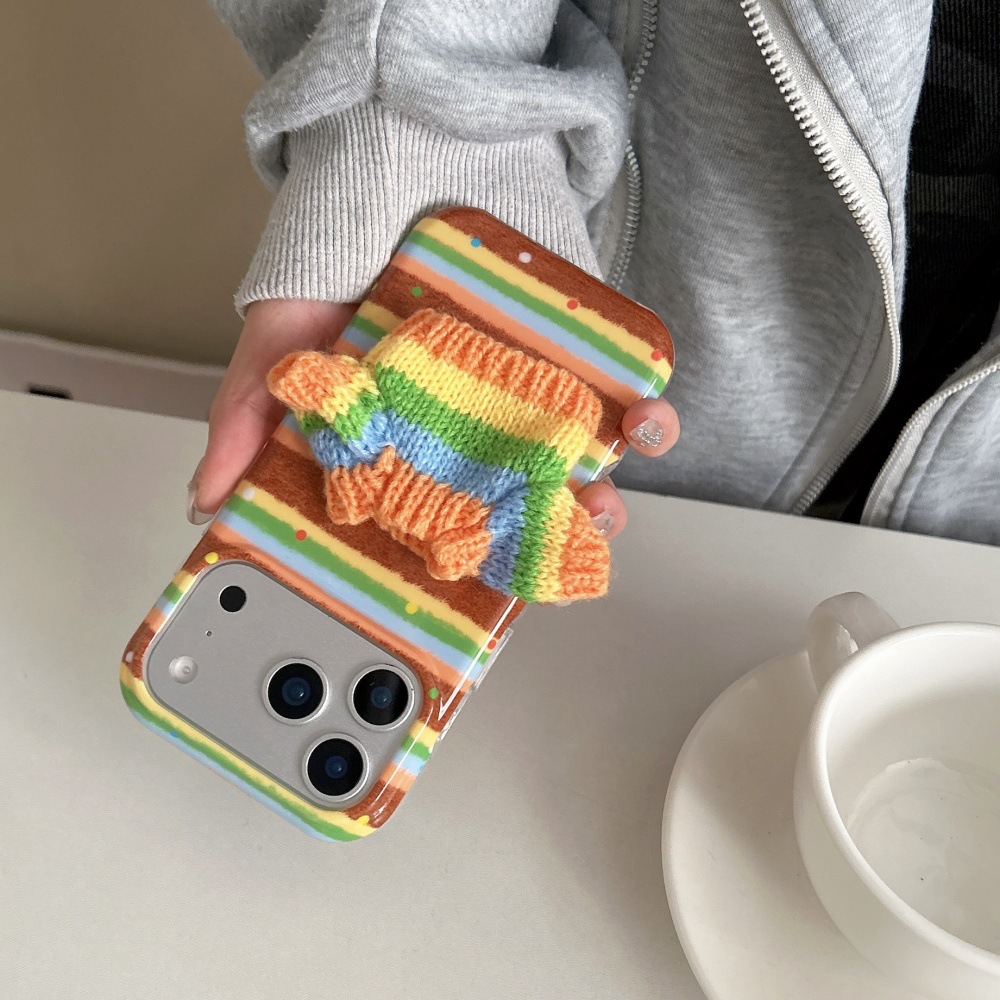 Striped 3D Sweater Phone Case For 14 Pro - Image 12