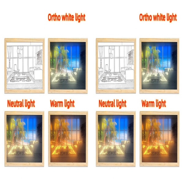 Illuminated Picture LED Decorative Light Painting Bedside Picture Style Creative Modern Simulate Sunshine Drawing Night Light Gift - Image 97